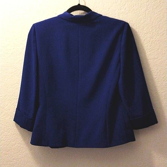 Jones Studio Career Blazer Jacket Sz 6 Petite Blue Office Career Boss Boardroom - Picture 10 of 12